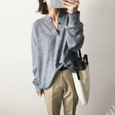 Casual All-Match V Neck Bottoming Shirt